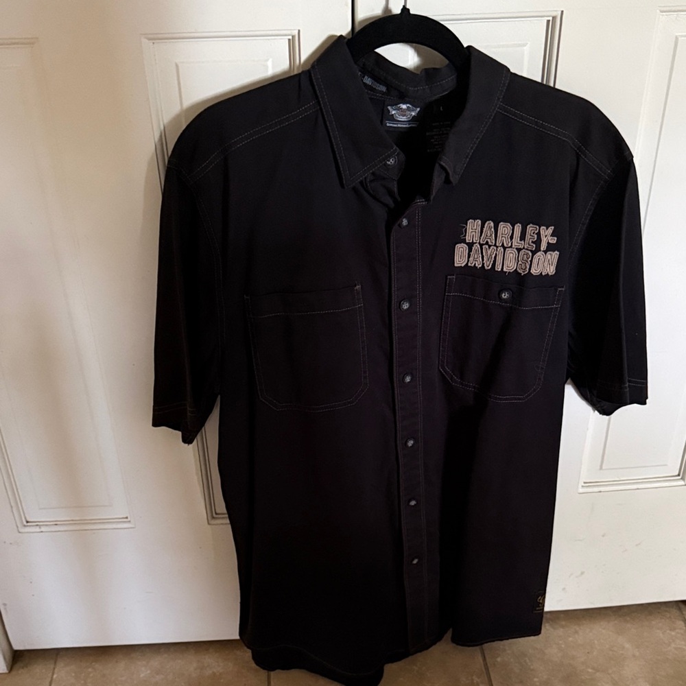 Harley-Davidson Black Casual Button Down Shirt